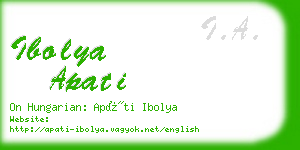 ibolya apati business card